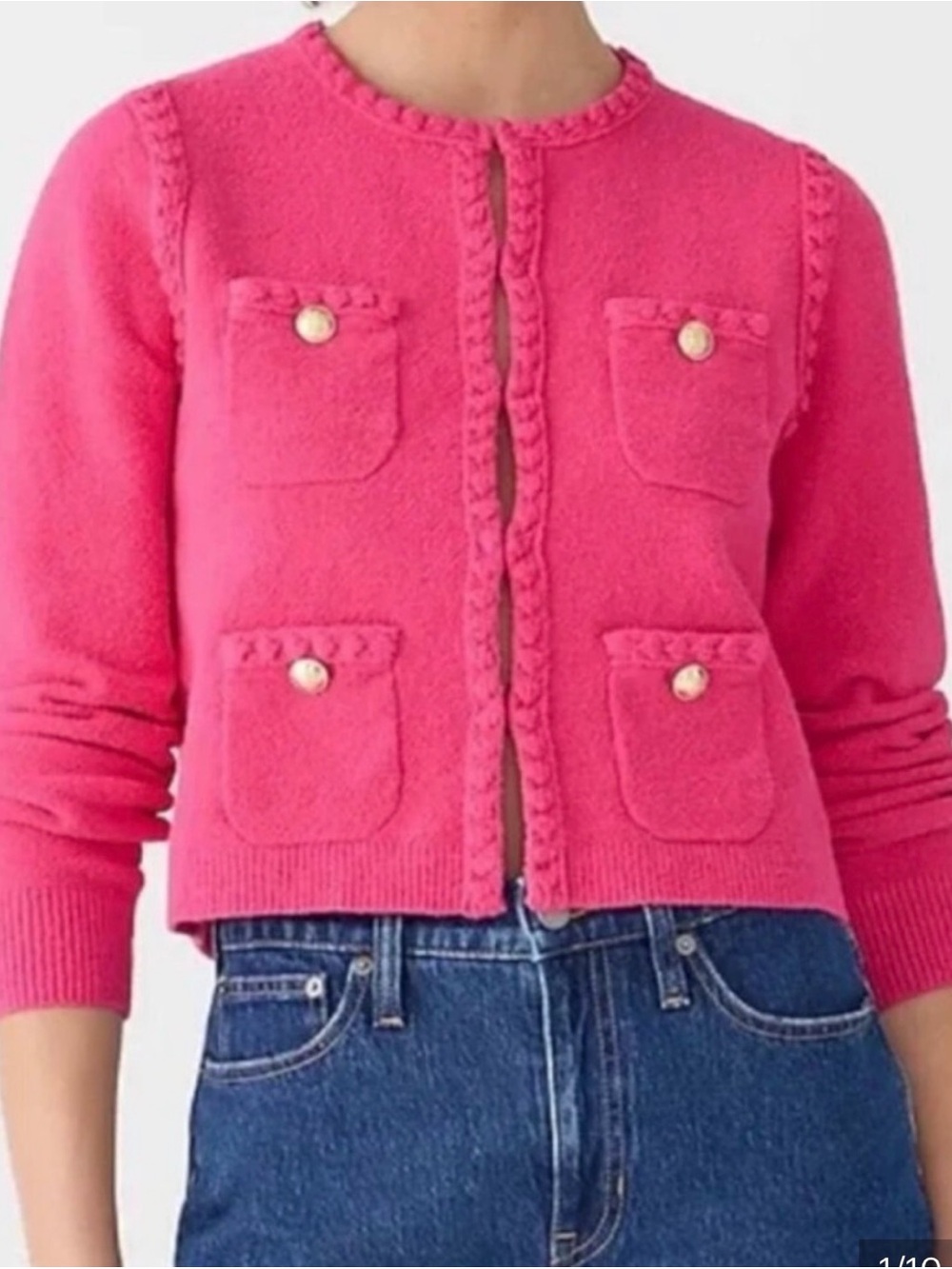 J. Crew Odette sweater lady jacket in cotton-blend bouclé XS